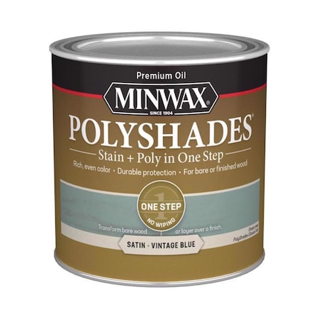 MINWAX Polyshades Semi-Transparent Satin Vintage Blue Oil-Based Polyurethane Stain and Polyurethane 213944444
